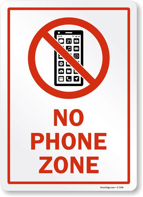 No Phone Zone With Graphic Sign No Cell Phone Sign Online Sku S