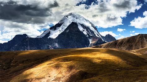 Fondos De Pantalla China Tíbet Montañas Nieve Cielo Nubes Paisaje
