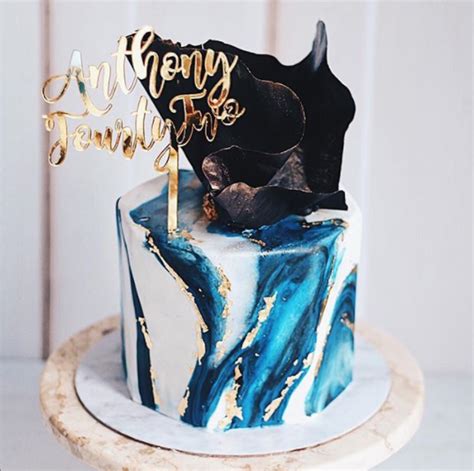 Marble Navy Blue Cake Celebration Cake For Men Shop Online At