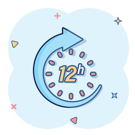 Hours Clock Icon In Comic Style Timer Countdown Cartoon Vector Illustration On Isolated