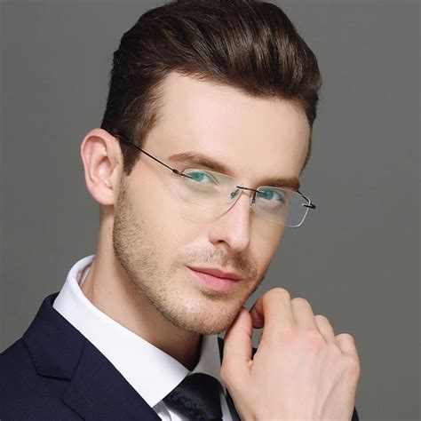 Rimless Glasses Men Eyeglasses Memory Titanium Spectacles Frame Buy