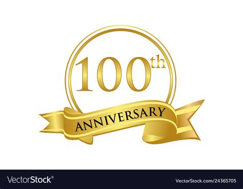 100th Anniversary Celebration Logo Royalty Free Vector Image