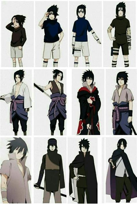 Sasukes Uchiha Evolution All Outfits ️ ️ ️ Sasuke Uchiha Shippuden
