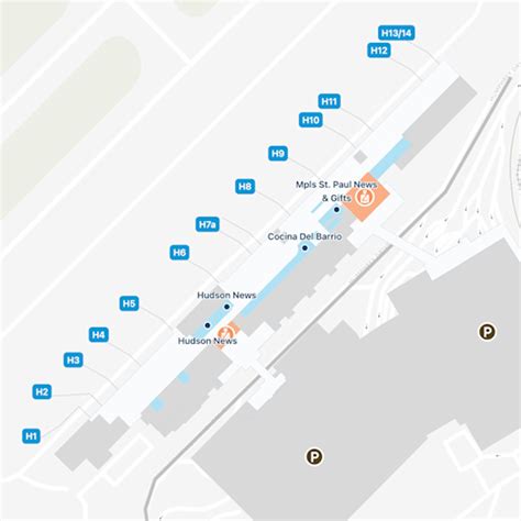 Minneapolis St Paul Airport Msp Concourse B Map
