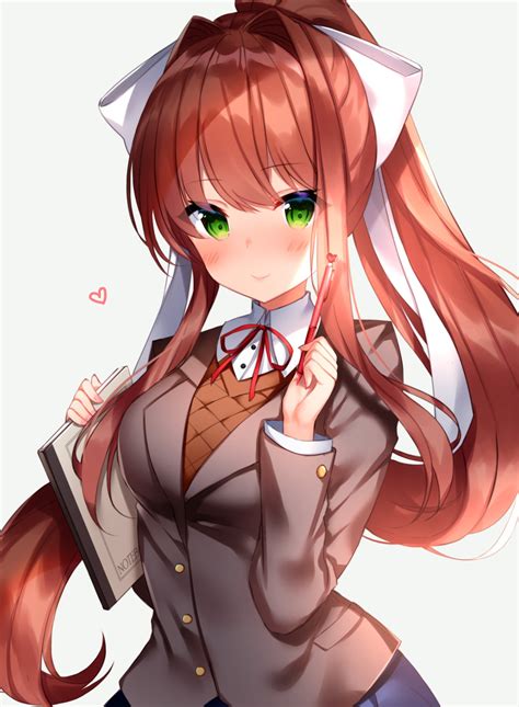 Monika Doki Doki Literature Club Drawn By Shouu Kun Danbooru