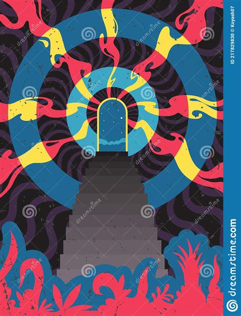 1960s Psychedelic Posters Style Illustration Cartoon Vector 236951693