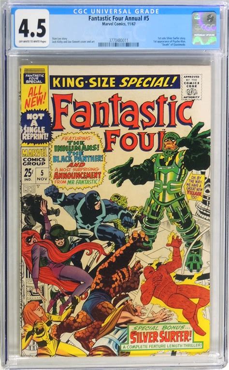 Dig Auction Fantastic Four Annual 5 Cgc Vg 45 1967