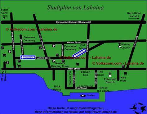 Lahainade Karte Von Lahaina Lahaina Reiseführer Stadtplan Map Of