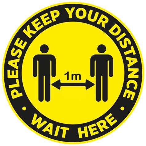 Please Keep Your Distance Wait Here Floor Stickers Pk Of 6