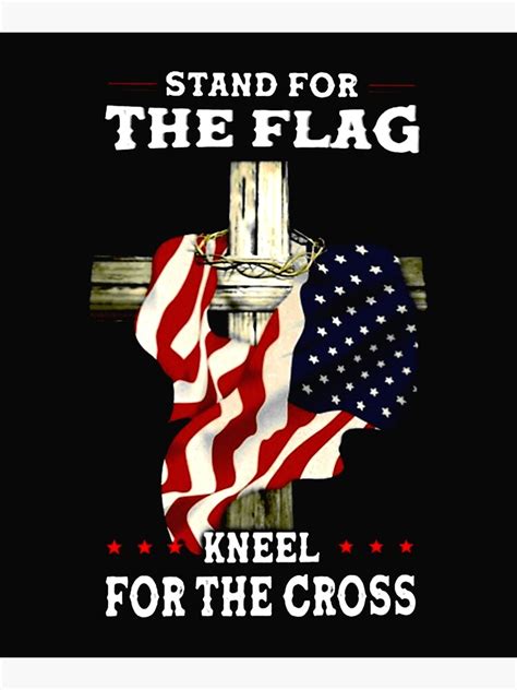 Stand For The Flag Kneel For The Cross Mounted Print For Sale By