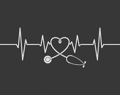 Silhouette Stethoscope Heart Svg 147 Svg Design File