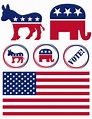 Insieme Dei Simboli Del Partito Politico Degli Stati Uniti Fotografia ...