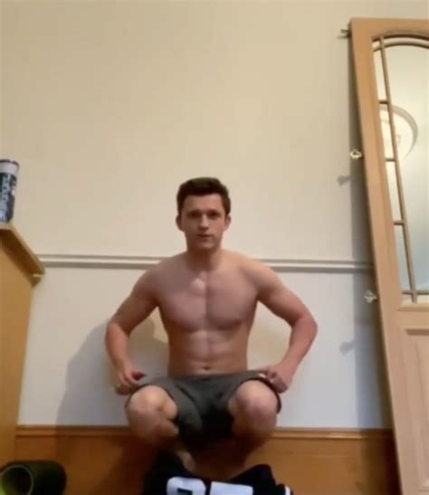 Tom Holland Shows Off His Incredible Ripped Body Doing The Handstand