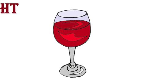 How To Draw A Wine Glass Step By Step