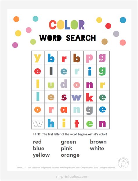 Printable Word Search Puzzles For Kids Mr Printables