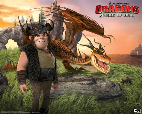 How To Train Your Dragon Riders Of Berk - Snotlout and Hookfang Dragon from Riders of Berk Desktop Wallpaper