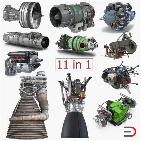 Aircraft Engines Collection 3d Model 1199 3ds C4d Ma Obj Max