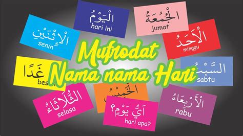 Mufrodat Bahasa Arab Nama Nama Hari Kelas 1 Mi Plus Darul Falah Youtube