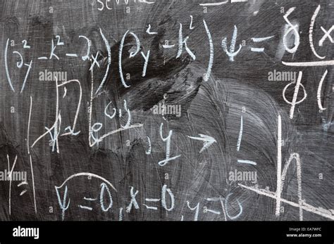Maths Equation Written In Chalk On Blackboard Stock Photo Alamy