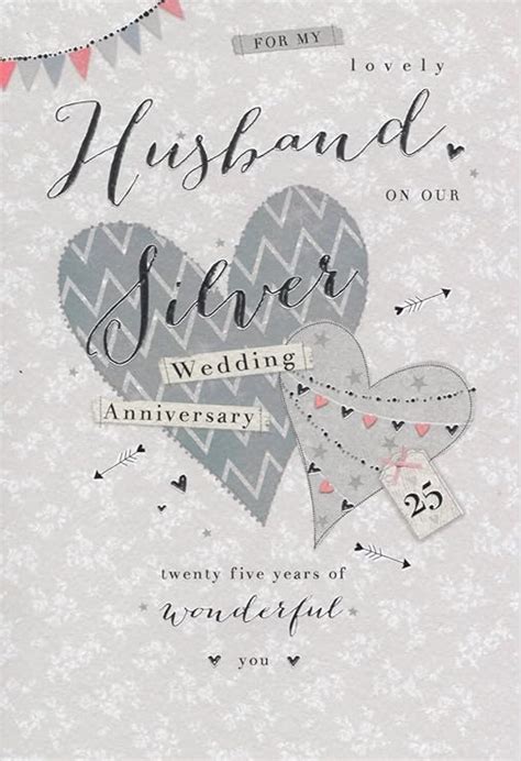 For My Husband On Our Silver 25th Wedding Anniversary Card Icg Amazon