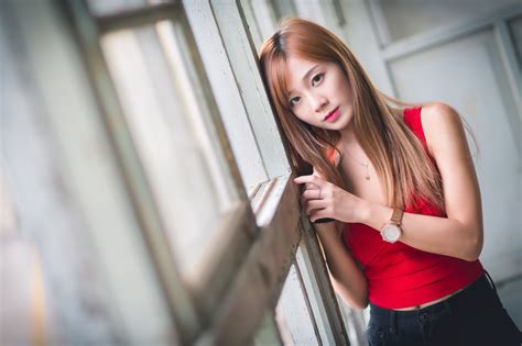 X Model Woman Girl Long Hair Brunette Asian Wallpaper