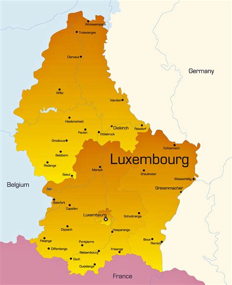 Mapa De Ciudades De Luxemburgo