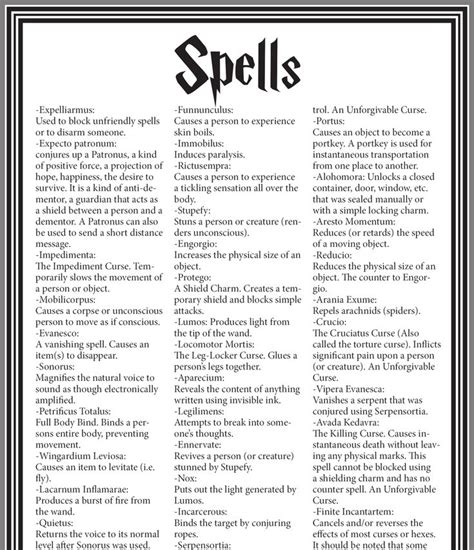 Pin By Tammie Bishop On Harry Potter Harry Potter Spells Harry