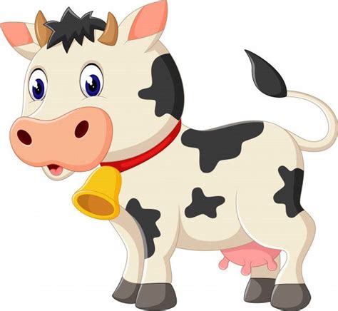 Illustration De Dessin Animé De Vache Mignon Vecteur Premium Vaches
