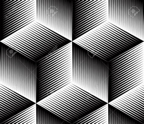 Black And White Illusive Abstract Geometric Seamless 3d Pattern Royalty