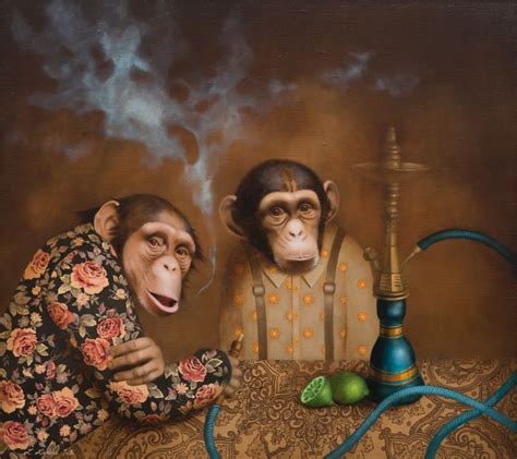 Monkey Friends Smoke Animal Portraits