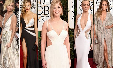 Golden Globes Kate Hudson Rosamund Pike And Sienna Miller Dare To Bare As They Lead The