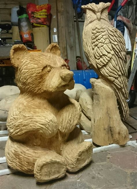Carving Bear Kettensägenkunst Bär Und Uhu Chainsaw Carving Patterns