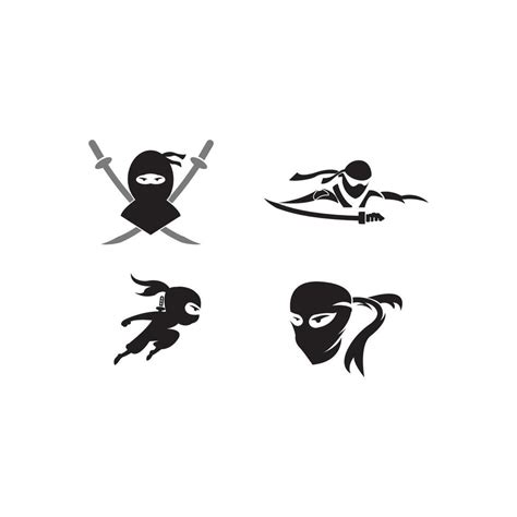 Ninja Warrior Icon Simple Black Ninja Head Logo Illustration 13676428