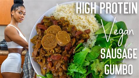 Vegan Gumbo With High Protein Meaty Sausage Youtube