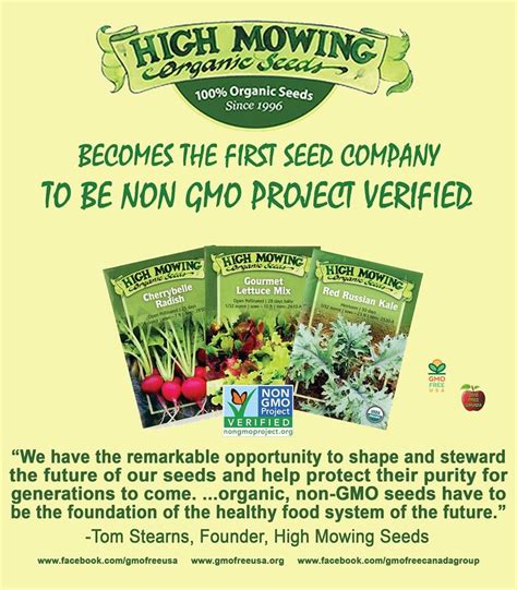 Very Exciting News High Mowing Organic Seeds Is The First Seed Company