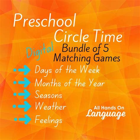 Bundle Of 5 Preschool Circle Time Games Activities To Learn Etsy