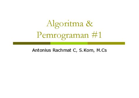Algoritma And Pemrograman 1 Guntur S Kom