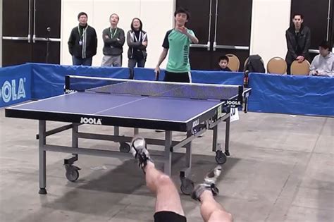 Man Hits The Deck After Taking Ping Pong Ball To The Face