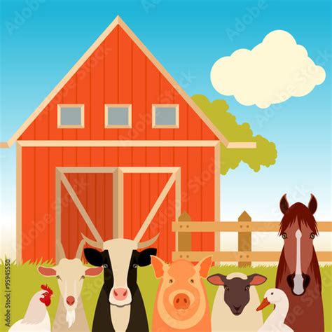 Farm Banner With Animals Stock Image And Royalty Free Vector Files On