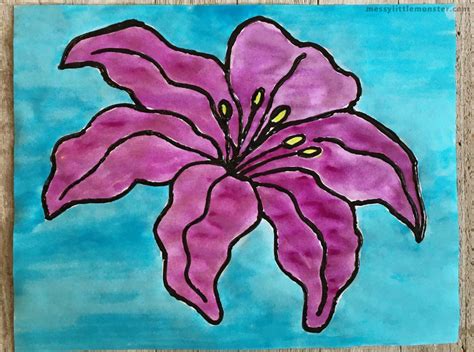 Georgia O Keeffe Inspired Flower Painting For Kids Messy Little Monster