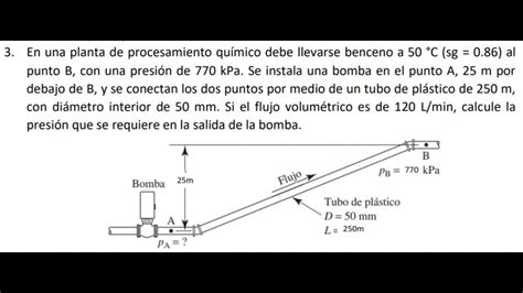 En una planta de procesamiento químico debe llevarse benceno a 50 C