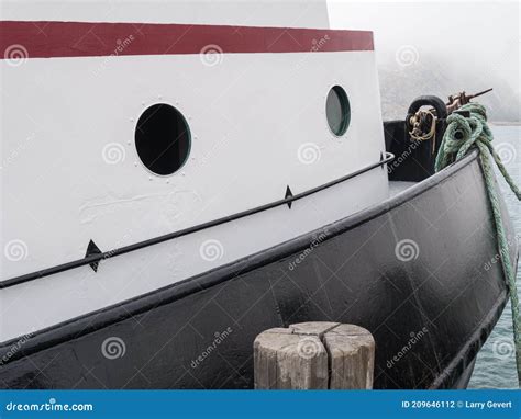 Boat Tied Up At The Dock Stock Photo Image Of Blue 209646112
