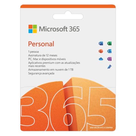 Microsoft Office 365 Personal 1 Usuário 1tb Box Qq2 01386 Submarino