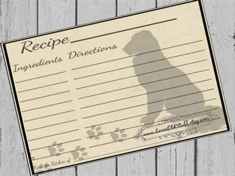 Customize your 5x7 or 4x6 postcard printing project, get a free proof, and see why so many people trust us with their promotional postcard needs. Dog Recipe Cards 4x6 Printable Paw Prints 3x5 by lovesoldstuff