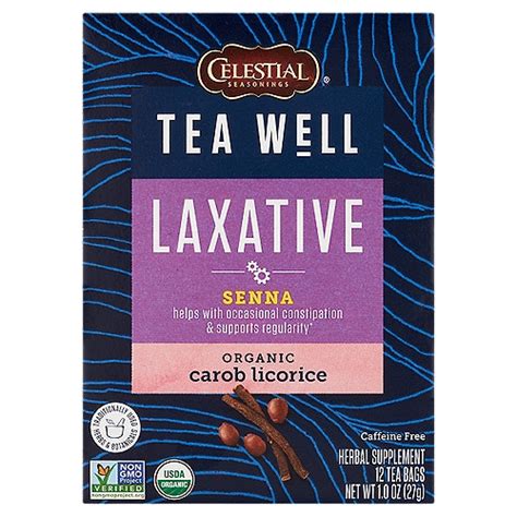 Celestial Seasonings Teawell Laxative Organic Carob Licorice Herbal