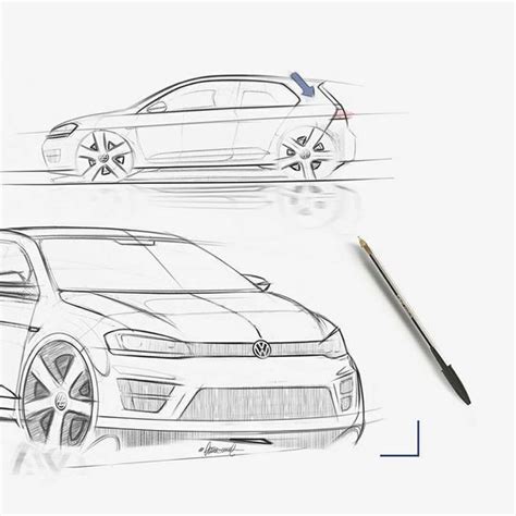 car design sketch car sketch 3d design vw golf volkswagen golf 3d drawings transportation