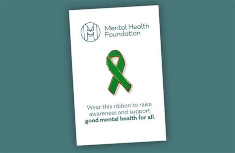 Green Ribbon Pin Badges Mental Health Foundation Good Mental Health