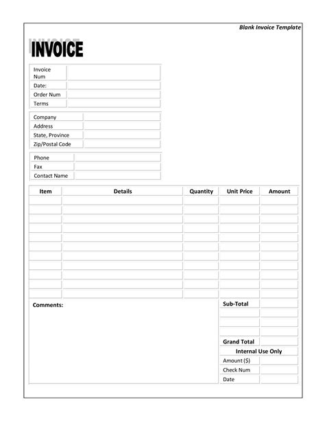 Blank Invoice Templates Ai Psd Word Examples Blank Invoices To