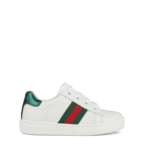 Gucci Infants New Ace Lace Up Trainers Kids Low Trainers Flannels