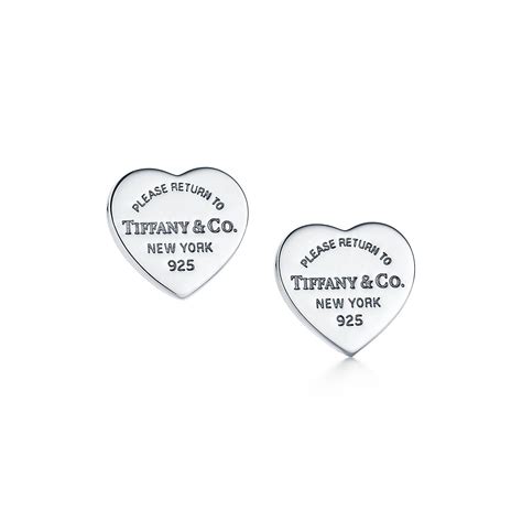 Return To Tiffany® Heart Tag Stud Earrings In Silver Mini Tiffany And Co